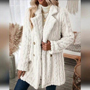 Double Breasted Lapel Neck Teddy Coat